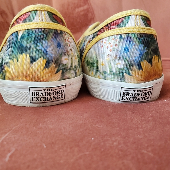The Bradford Exchange Women's Lena Liu Sunflower Splendor Canvas Sneakers Floral - Picture 2 of 4